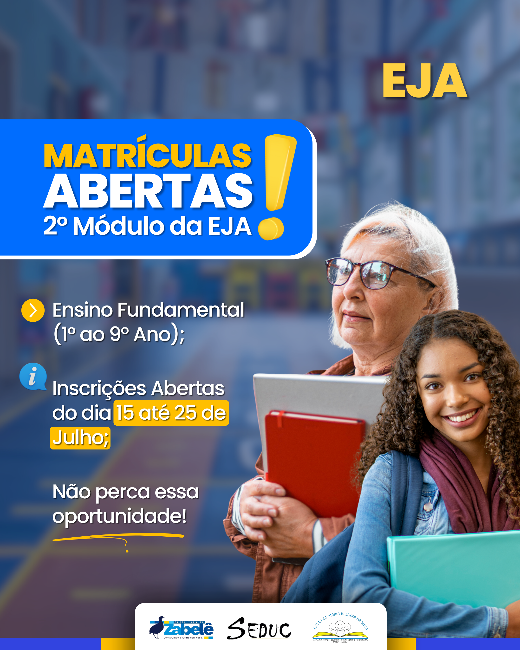 MATRÍCULAS ABERTAS da EJA!