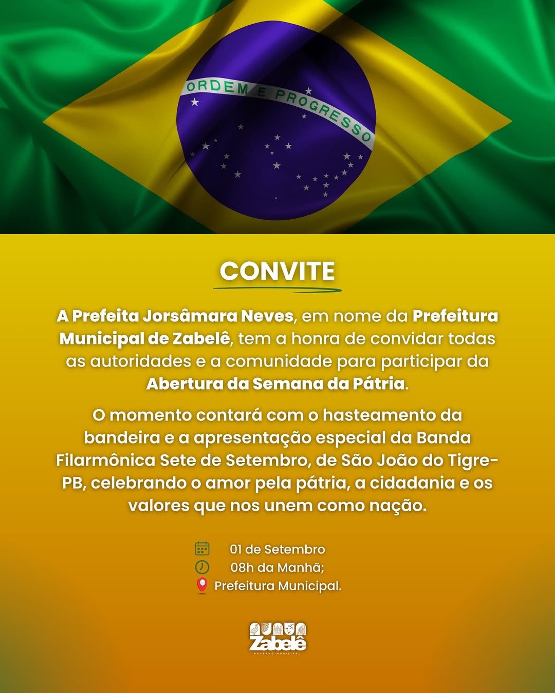 Convite Especial – Abertura da Semana da Pátria
