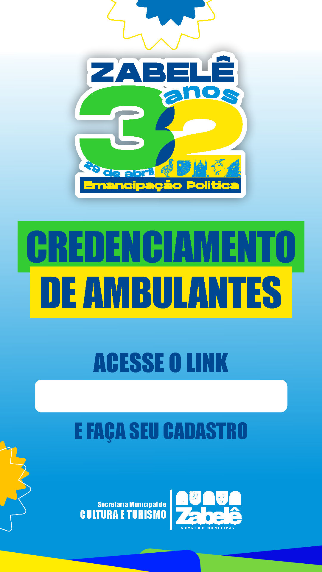 Inscrições para Comerciantes Ambulantes para a 32ª Festa de Emancipação